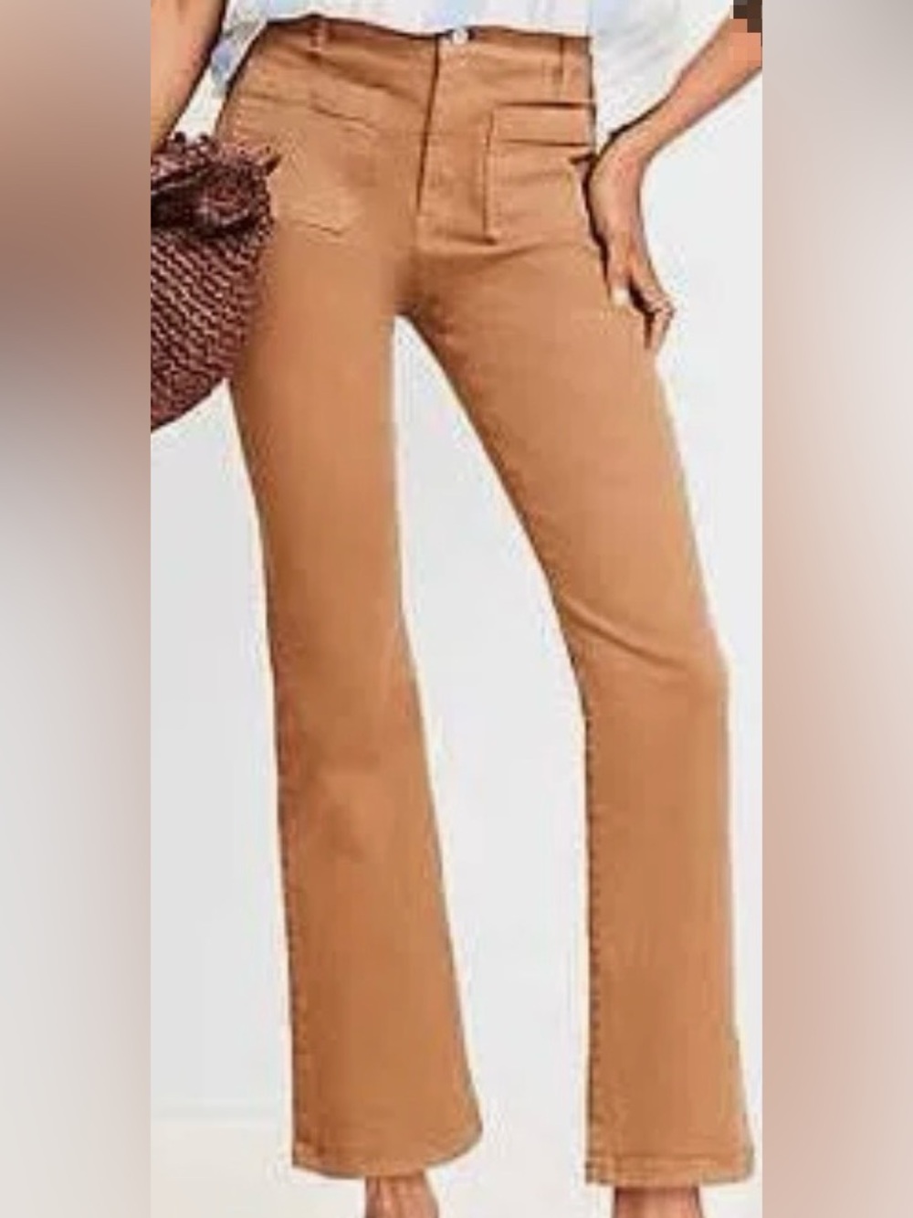 LOFT Kick Crop flare  High Rise Brown 4 pocket Jeans NWT SZ 12/31